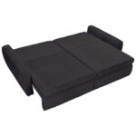 BANK MET BEDFUNCTIE, zwart textiel thumbnail 3