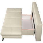 BANK MET BEDFUNCTIE, leer in natuurlijke kleur thumbnail 5