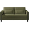 BANK MET BEDFUNCTIE, zwart, olijfgroen hout, textiel
