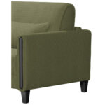 BANK MET BEDFUNCTIE, zwart, olijfgroen hout, textiel thumbnail 5