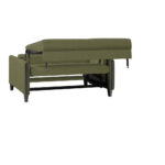 BANK MET BEDFUNCTIE, zwart, olijfgroen hout, textiel thumbnail 6