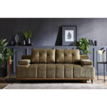 BANK MET BEDFUNCTIE, olijfgroen textiel thumbnail 2