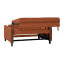 BANK MET BEDFUNCTIE, zwart, gebrand bruin hout, textiel thumbnail 4