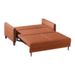 BANK MET BEDFUNCTIE, zwart, gebrand bruin hout, textiel thumbnail 7