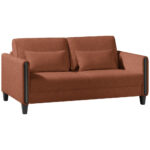 BANK MET BEDFUNCTIE, zwart, gebrand bruin hout, textiel thumbnail 4