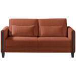 BANK MET BEDFUNCTIE, zwart, gebrand bruin hout, textiel thumbnail 1