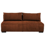 BANK MET BEDFUNCTIE, steenbruin textiel thumbnail 2