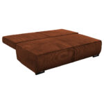 BANK MET BEDFUNCTIE, steenbruin textiel thumbnail 3
