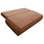 BANK MET BEDFUNCTIE, gebrand bruin textiel thumbnail 4