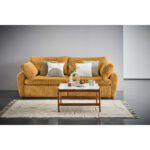 BANK MET BEDFUNCTIE, oranje textiel thumbnail 2
