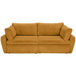 BANK MET BEDFUNCTIE, oranje textiel thumbnail 1