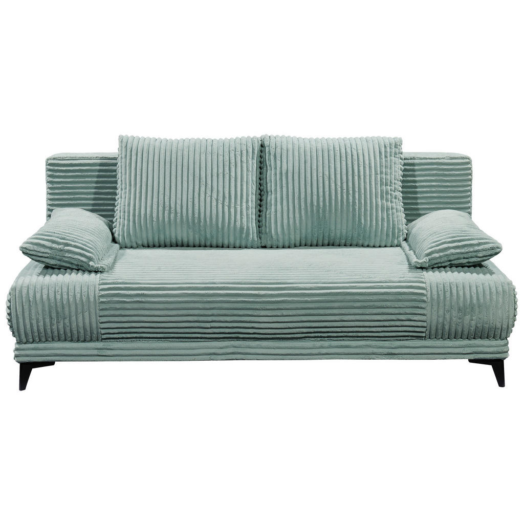 BANK MET BEDFUNCTIE, pastelgroen textiel