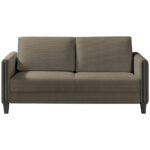 BANK MET BEDFUNCTIE, bruin, zwart hout, textiel thumbnail 6