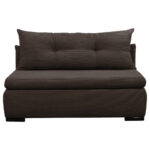 BANK MET BEDFUNCTIE, bruin textiel thumbnail 1