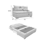 BANK MET BEDFUNCTIE, bruin textiel thumbnail 3