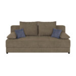 BANK MET BEDFUNCTIE, bruin textiel, houten materiaal thumbnail 5