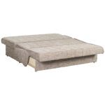 BANK MET BEDFUNCTIE, bruin textiel thumbnail 2