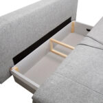 BANK MET BEDFUNCTIE, grijs textiel thumbnail 4