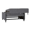 BANK MET BEDFUNCTIE, grijs, zwart hout, textiel thumbnail 6