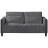 BANK MET BEDFUNCTIE, grijs, zwart hout, textiel