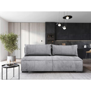 BANK MET BEDFUNCTIE, grijs textiel