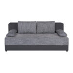 BANK MET BEDFUNCTIE, grijs textiel, houten materiaal thumbnail 1