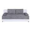 BANK MET BEDFUNCTIE, grijs, wit textiel, houten materiaal