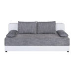 BANK MET BEDFUNCTIE, grijs, wit textiel, houten materiaal thumbnail 1
