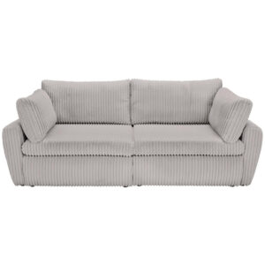 BANK MET BEDFUNCTIE, grijs textiel