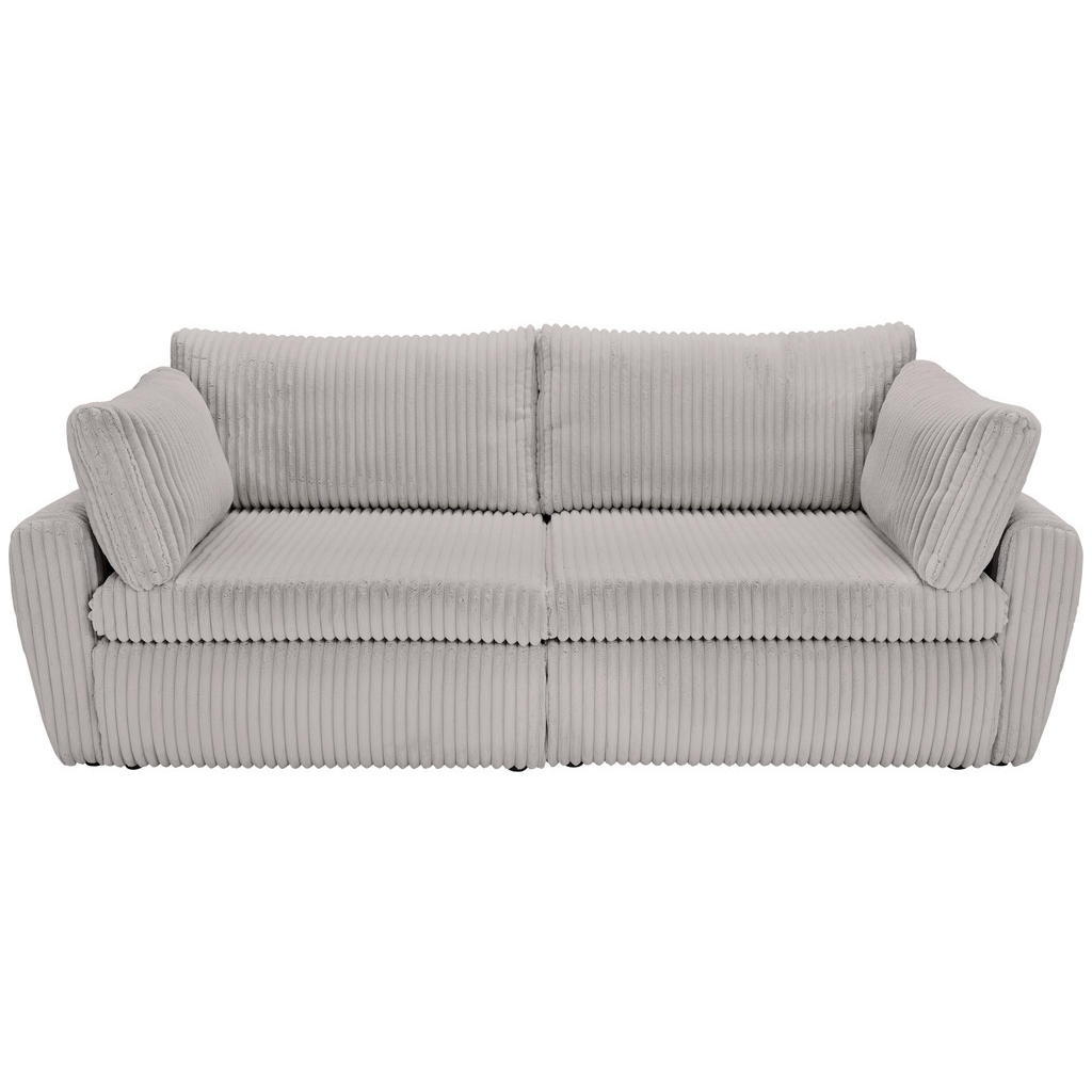BANK MET BEDFUNCTIE, grijs textiel