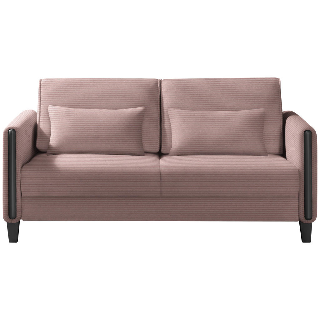 BANK MET BEDFUNCTIE, zwart, antiekroze hout, textiel