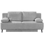 BANK MET BEDFUNCTIE, lichtgrijs textiel thumbnail 1