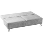 BANK MET BEDFUNCTIE, lichtgrijs textiel thumbnail 4