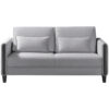 BANK MET BEDFUNCTIE, zwart, lichtgrijs hout, textiel