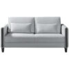 BANK MET BEDFUNCTIE, zwart, lichtgrijs hout, textiel