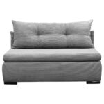 BANK MET BEDFUNCTIE, lichtgrijs textiel thumbnail 1