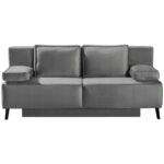 BANK MET BEDFUNCTIE, lichtgrijs textiel thumbnail 1