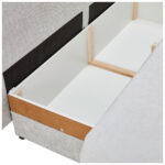 BANK MET BEDFUNCTIE, lichtgrijs textiel thumbnail 4