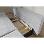 BANK MET BEDFUNCTIE, lichtgrijs textiel, houten materiaal thumbnail 6