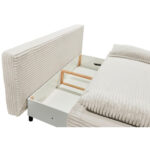 BANK MET BEDFUNCTIE, lichtgrijs textiel thumbnail 6