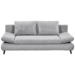 BANK MET BEDFUNCTIE, lichtgrijs textiel, houten materiaal thumbnail 1