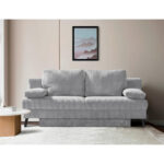 BANK MET BEDFUNCTIE, lichtgrijs textiel thumbnail 2