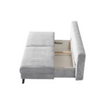 BANK MET BEDFUNCTIE, lichtgrijs textiel thumbnail 4