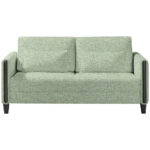 BANK MET BEDFUNCTIE, zwart, lichtgroen hout, textiel thumbnail 1