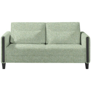 BANK MET BEDFUNCTIE, zwart, lichtgroen hout, textiel