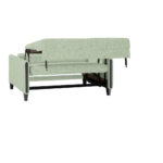 BANK MET BEDFUNCTIE, zwart, lichtgroen hout, textiel thumbnail 5