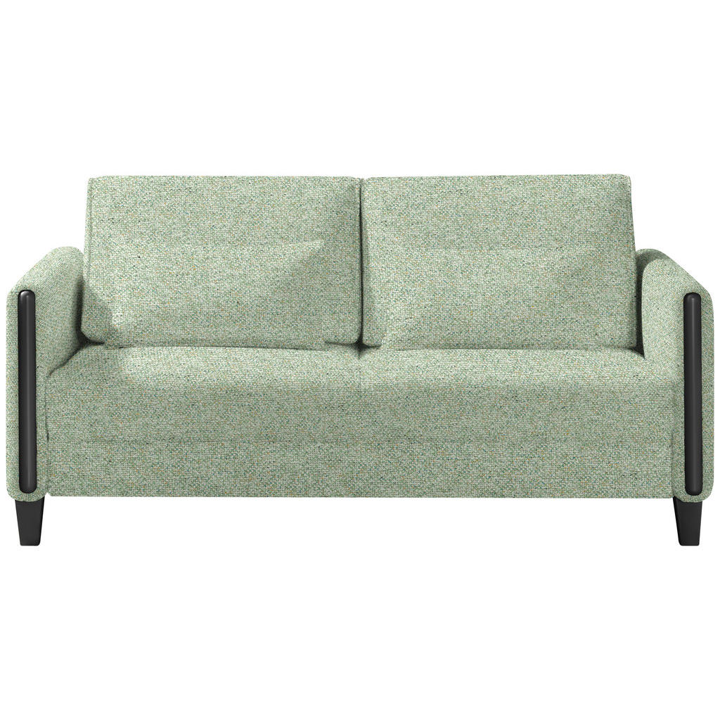 BANK MET BEDFUNCTIE, zwart, lichtgroen hout, textiel