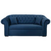 BANK MET BEDFUNCTIE, donkerblauw textiel