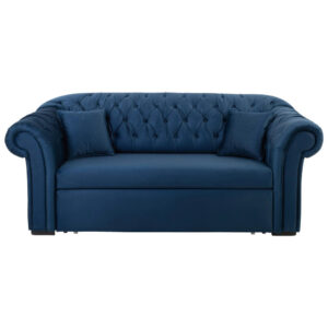 BANK MET BEDFUNCTIE, donkerblauw textiel