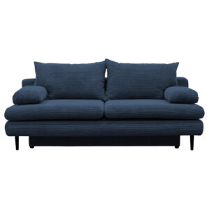 BANK MET BEDFUNCTIE, donkerblauw textiel